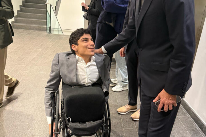 Qatari-motivational-speaker-and-YouTube-streamer-Ghanim-Al-Muftah-with-Nasser-Al-Khelaïfi,-President-of-PSG,-on-Tuesday