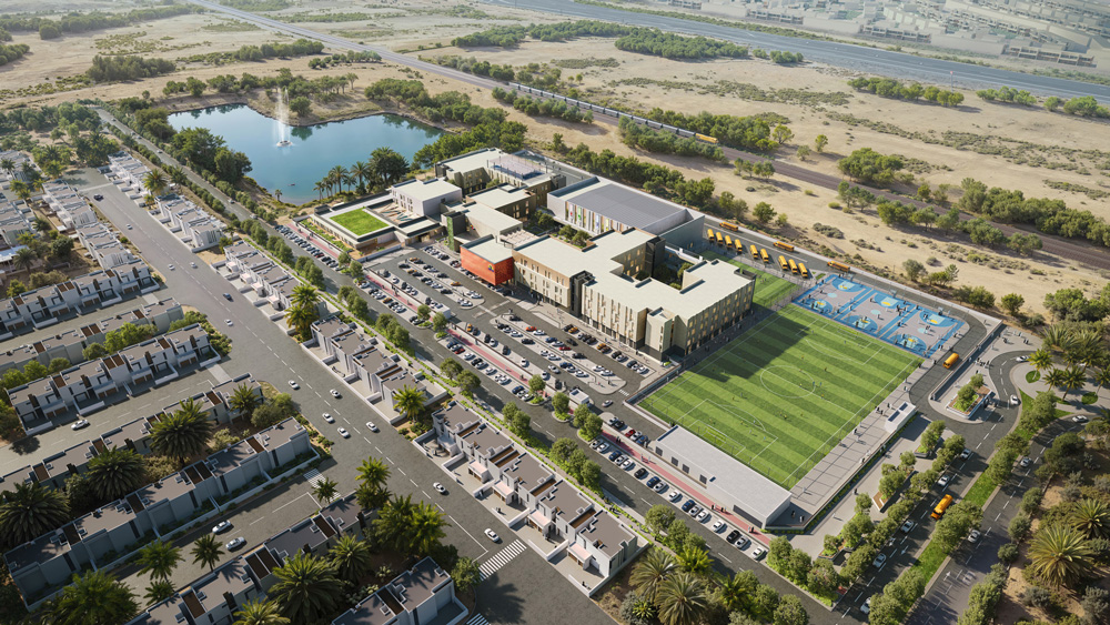 Horizon-English-School-Town-Square---Aerial-View