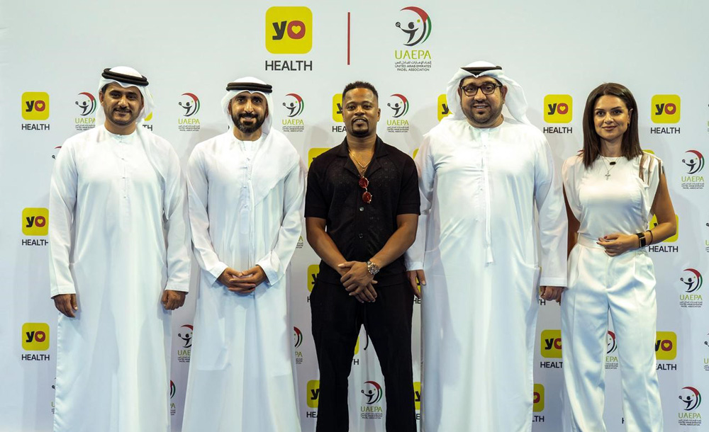 Saeed-Almarri,-Secretary-General-of-the-UAEPA-(second-from-left),-and-Patrice-Evra,-YoHealth-ambassador-(centre),-with-other-officials-during-the-sponsorship-signing-ceremony-between-the-two-parties.