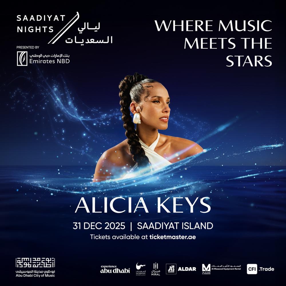 Alicia Keys confirmed for a special New Year’s Eve performance at Saadiyat Nights