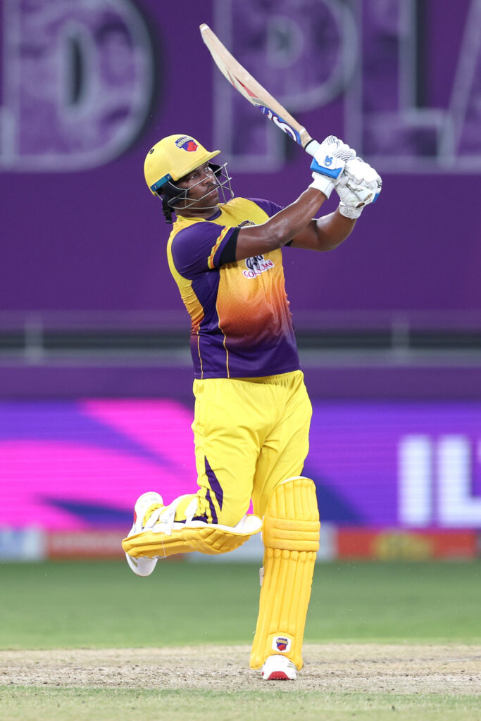 Johnson Charles of Sharjah Warriorz plays a shot