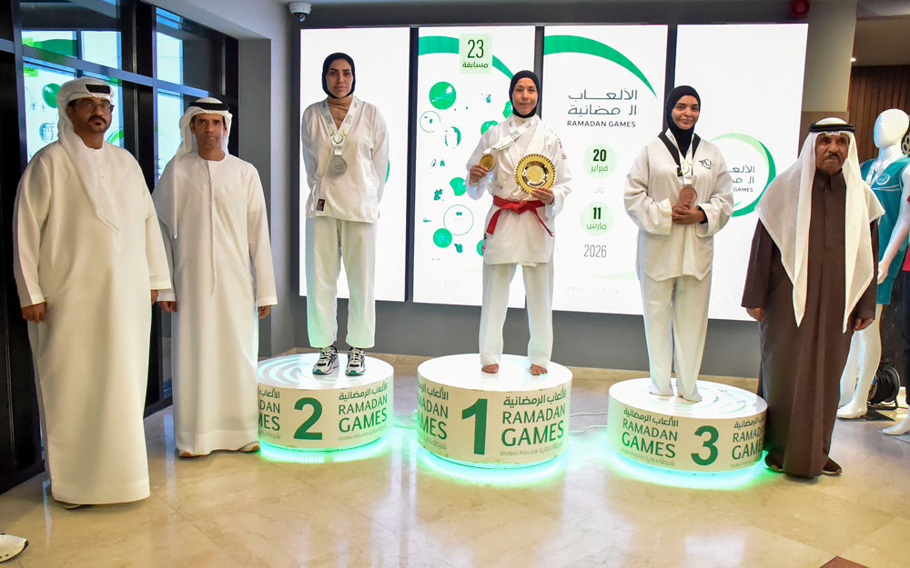 Dubai-Police-Honours-Female-Karate-Champions-at-Ramadan-Games